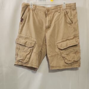 Source Unknown Tan Cargo Shorts with Utility Pockets